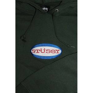 stussy oval applique hoodie